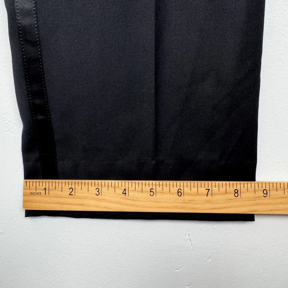 Lauren Ralph Lauren Mens Black 100% Wool Tuxedo Suit 40S Peak Lapel Suspenders